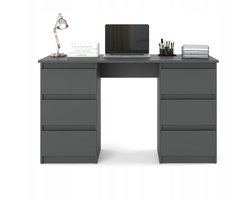 Meubel Square - Bureau Bernova - Antraciet - Kindertafel met 6 lades