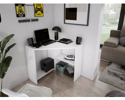 Meubel Square - Bureau NOOK - Wit - Hoekbureau - Kindertafel