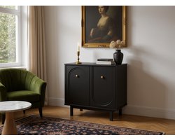 Meubel Square - Dressoir Berguno - Mat Zwart - 79 cm - Kast