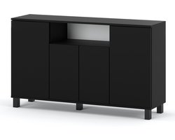 Meubel Square - Dressoir CORSO - Mat Zwart - 140cm - Kast