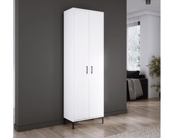 Meubel Square - Halkast NOX - Wit - 192x60x35cm - Halmeubel - Kledingkast - Schoenenkast