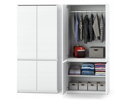 Meubel Square - Kledingkast Opstalo - Wit - Garderobekast - Slaapkamer Kast
