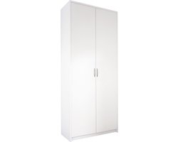 Meubel Square - Kledingkast Slimo 2 - Wit - 74x180x35 cm (BxHxD) - Slaapkamer - Garderobekast - Opbergkast