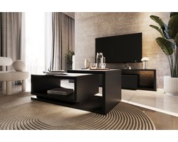 Meubel Square - Salontafel Tron - Mat zwart - 120cm