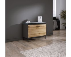 Meubel Square - Schoenenbank NOX - Antraciet / Eiken - Schoenenkast - Halmeubel