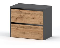 Meubel Square - Schoenenkast STEP - Eiken / Grijs - Modulaire schoenenkast zonder handgrepen