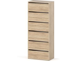 Meubel Square - Schoenenkast STEP - Set van 3 - Eiken - Modulaire schoenenkast zonder handgrepen