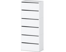 Meubel Square - Schoenenkast STEP - Set van 3 - Mat Wit - Modulaire schoenenkast zonder handgrepen