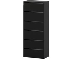 Meubel Square - Schoenenkast STEP - Set van 3 - Mat Zwart - Modulaire schoenenkast zonder handgrepen