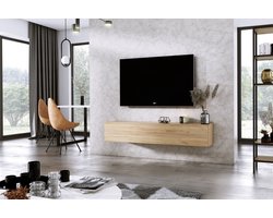 Meubel Square - TV meubel DIAMOND - Eiken - 150cm - Hangend TV Kast