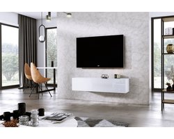Meubel Square - TV meubel DIAMOND - Wit / Hoogglans Wit - 120cm - Hangend TV Kast