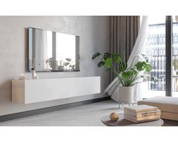 Meubel Square - TV meubel FLY - Mat wit - 180cm - Hangende of staande kast