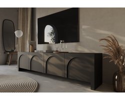 Meubel Square - TV meubel Salamia - Mat Zwart - 204cm - TV kast