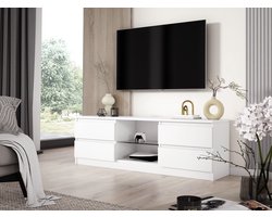 Meubel Square - TV meubel TOLUCA - Mat Wit - TV kast met 4 laden