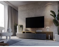 Meubel Square - TV meubel TRON - Grijs / Eiken - 219 cm - TV kast