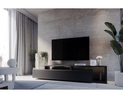 Meubel Square - TV meubel TRON - Mat Zwart - 219 cm - TV kast
