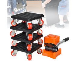 Meubel verhuisset 500 kg - 4 Antislip Glijders 360° Zwenkwielen Uitschuifbare Hendel - Zwaar Uitgevoerd Vloerbescherming - Voor Verhuizingen Thuis En Op Kantoor