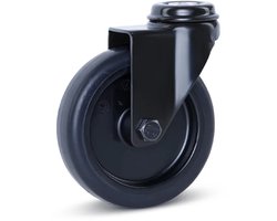 Meubel zwenkwiel zwart met centraal gat - 100mm - 90kg