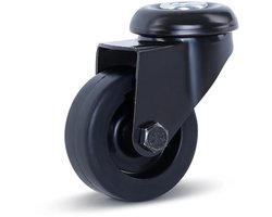 Meubel zwenkwiel zwart met centraal gat - 50mm - 40kg