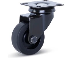 Meubel zwenkwiel zwart met topplaat - 50mm - 40kg