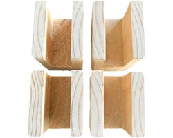 Meubelbankpoten - Houten lifters - Meubels verhogen - Veilige bevestiging - 10 x 3 x 10 cm - Houtkleur