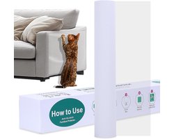meubelbeschermer - 499,9 cm x 39,9 cm dik, doorzichtige enkelzijdige kleverige bankbeschermer van kattenklauwen, krasbestendige beschermer voor meubels bank deur muur
