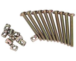 Meubelbouten en Schroeven Set voor Wieg, Kinderbed en Stapelbed - 60mm - Inclusief Moeren - Duurzaam en Veilig