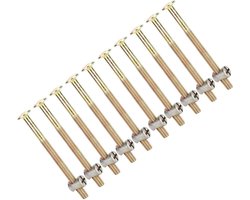 Meubelbouten schroeven koolstofstaal 10 stuks moer verbinding bevestiging meubels bedden wiegen stoelen - 80 mm .