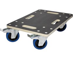 Meubeldolly 35 x 50 cm van multiplex met parkeerrem Laadvermogen 800 kg