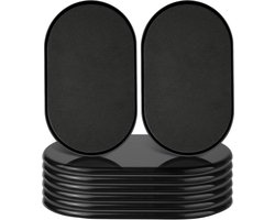 Meubeldoppen voor Stoelen - 8 Stuks Ovalen Glijders van PP + EVA voor Zware Meubels op Harde Vloeren en Tapijt (145 x 240 x 10.5 mm, Zwart)