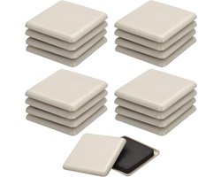 Meubelglijders - 16 stuks - Zelfklevend - 50 mm - Zwaar belastbaar - Meubelverhuizer - Herbruikbaar - Voor slaapbanken, stoelen, tafels - Beige/Vierkant