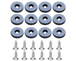 Meubelglijders om te schroeven - 32 stuks, 22 mm, rond, zwart, effectieve vloerscherming voor meubels