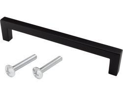 Meubelgreep - Zwart - 205x12x12mm - Vierkant - Inclusief montageschroeven - Handgreep