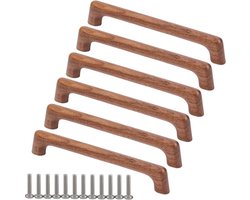 Meubelgrepen Hout - Kastgrepen Deurgrepen - Meubels Vernieuwen - Natuurlijke Uitstraling - Boorgatafstand 160mm - Notenhout