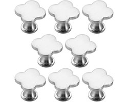 Meubelgrepen Set - Knoppen Lades - Kasten Opknappen - Minimalistisch Vierklaver Design - 8 Stuks - Zilverkleurig