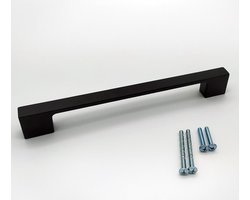 Meubelgrepen, set van 10 – kastgrepen, deurgrepen of ladegrepen voor keukenkast, badkamerkast, kledingkast, commode en andere meubels – gatafstand 192 mm, zwart aluminium