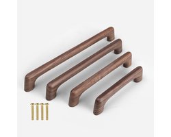 Meubelhendels 192mm - vlakke brug zwart walnoot - moderne stijl - perfect voor kasten en lades - ShopVlot