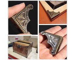 Meubelhoeken 12 stuks - Hoekbescherming in vintage bronskleur - Perfecte meubelaccessoires voor kisten, dozen en tafels