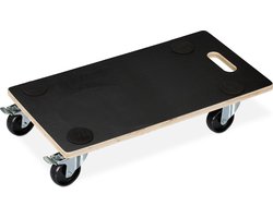 meubelhondje met rem - tot 400 kg - antislip - 11,5 x 58 x 30 cm - zwart
