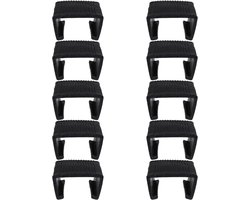 Meubelklemmen - 10 stuks - Bevestigingsmiddelen - Stoelbevestigingen - Buitenbankconnectoren - Geschikt voor banken, stoelen, buitenruimtes en terrassen - Eenvoudig te installeren en te verwijderen - Zwart