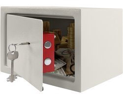 Meubelkluis Kluis met 2 sleutelsloten & bevestigingsschroeven Vloerbevestigingskluis Kluis voor wandmontage - Beige - L - 31x20x20cm