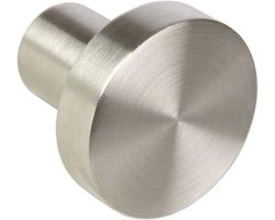 Meubelknop 20 mm Roestvrij staal geborsteld
