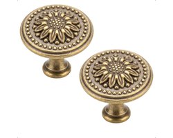 Meubelknop 30mm Brons - 2X Cody - Vintage Bloemmotief