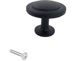 Meubelknop Memphis zwart rond Diameter 32 mm - Kastknop - Meubelknop - Deurknoppen voor kasten - kastknoppen - Meubelbeslag - Deurknopjes - Meubelknoppen