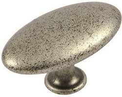 Meubelknop plat ovaal 64 mm ijzer kleur