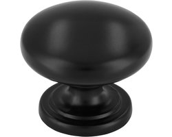Meubelknop Rond - Kastgreep Lade - Meubels Vernieuwen - Landhuis Stijl - 33 mm Diameter - Mat Zwart