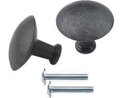 Meubelknop Set - Knoppen met schroeven - Meubels Vernieuwen - Identieke Pasvorm - Diameter 32mm - Antraciet Mat