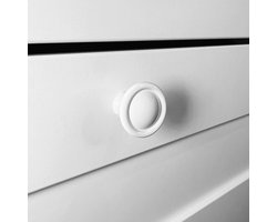 Meubelknop Wit RVS – ''Athene'' – Hoge Kwaliteit – Kastknop, Deurknop, Meubelknop – Incl. Schroeven