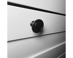 Meubelknop Zwart ''Athene'' - RVS - Kastknop - Deurknop - Meubelhandvat - Ø30mm