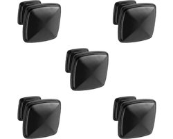 Meubelknop Zwart RVS – ''Helsinki'' – 5 Stuks – Hoge Kwaliteit – Kastknop, Deurknop, Meubelknop – Matzwart – Incl. Schroeven